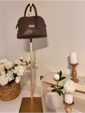 Mario Valentino Brown Dome Satchel Handbag